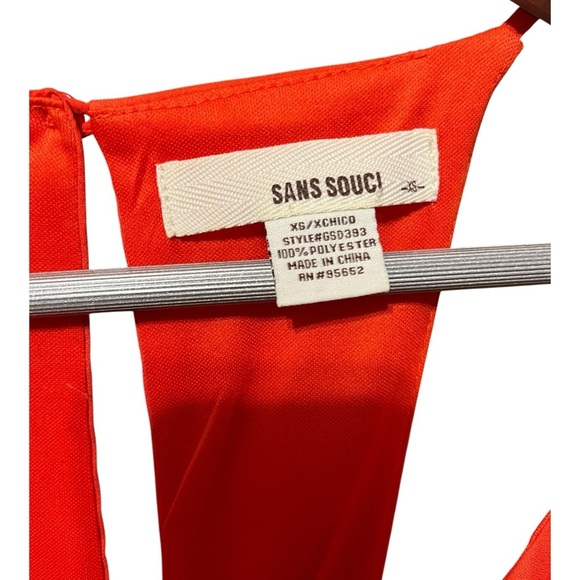 San Souci Reddish Orange Spaghetti Strap Maxi Dress (Size XS) Flowy Summer Style - Picture 10 of 11